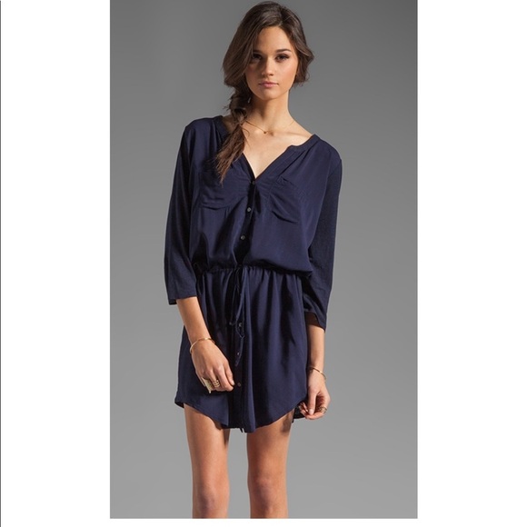 SOFT JOIE Dayle Linen Button Dress in Black XS - Picture 2 of 10